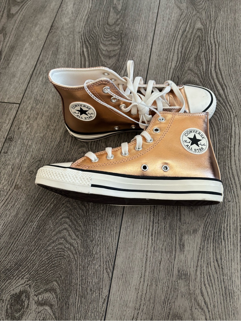 Converse Kids' Metallic Rose Gold High Top Sneakers